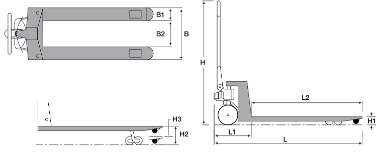 2500kg hand pallet trucks